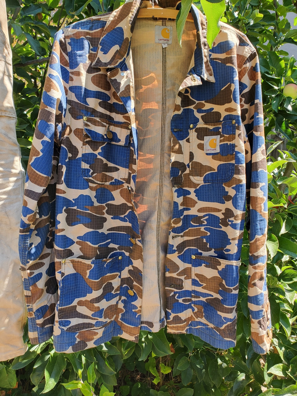 Vintage Carhartt Blue & Brown Camo Utility Jacket